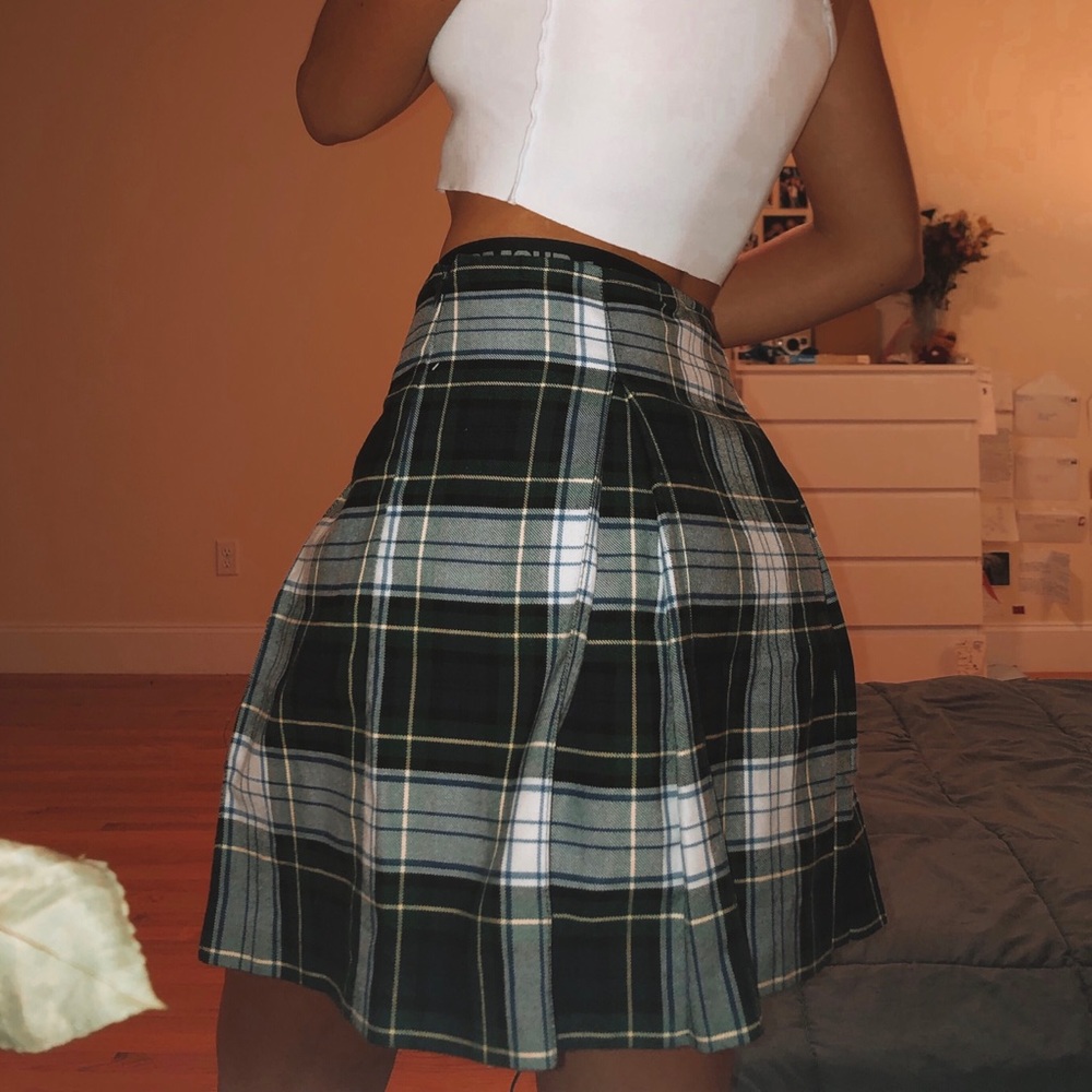 Green Plaid Skirt - Has pockets